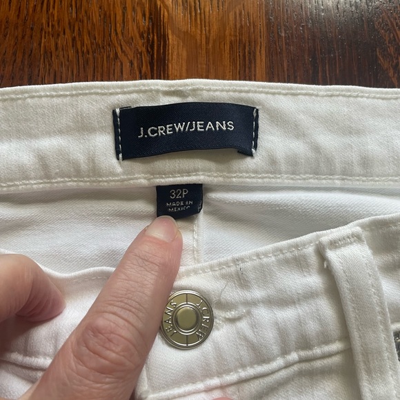 JCrew white jeans Sz 32 petite. 9inch high rise toothpick. - Picture 2 of 7